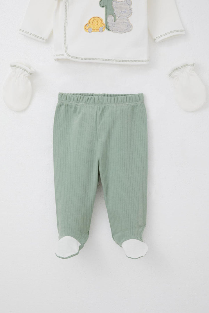 BRE Breeze Baby Boy Hospital Exit 5-Piece Patin Car Adventure 0-3 Months, Ecru - Greenacres