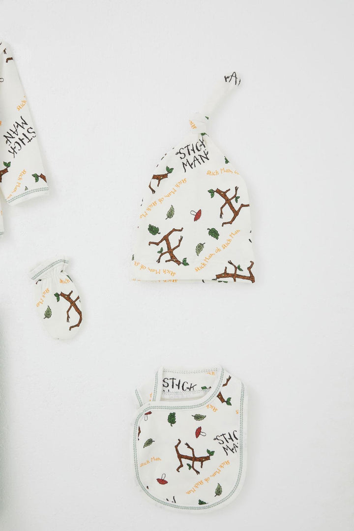 BRE Breeze Baby Boy Hospital Outfit 5 Piece Tree Man Patterned 0-3 Months, White - San Fernando