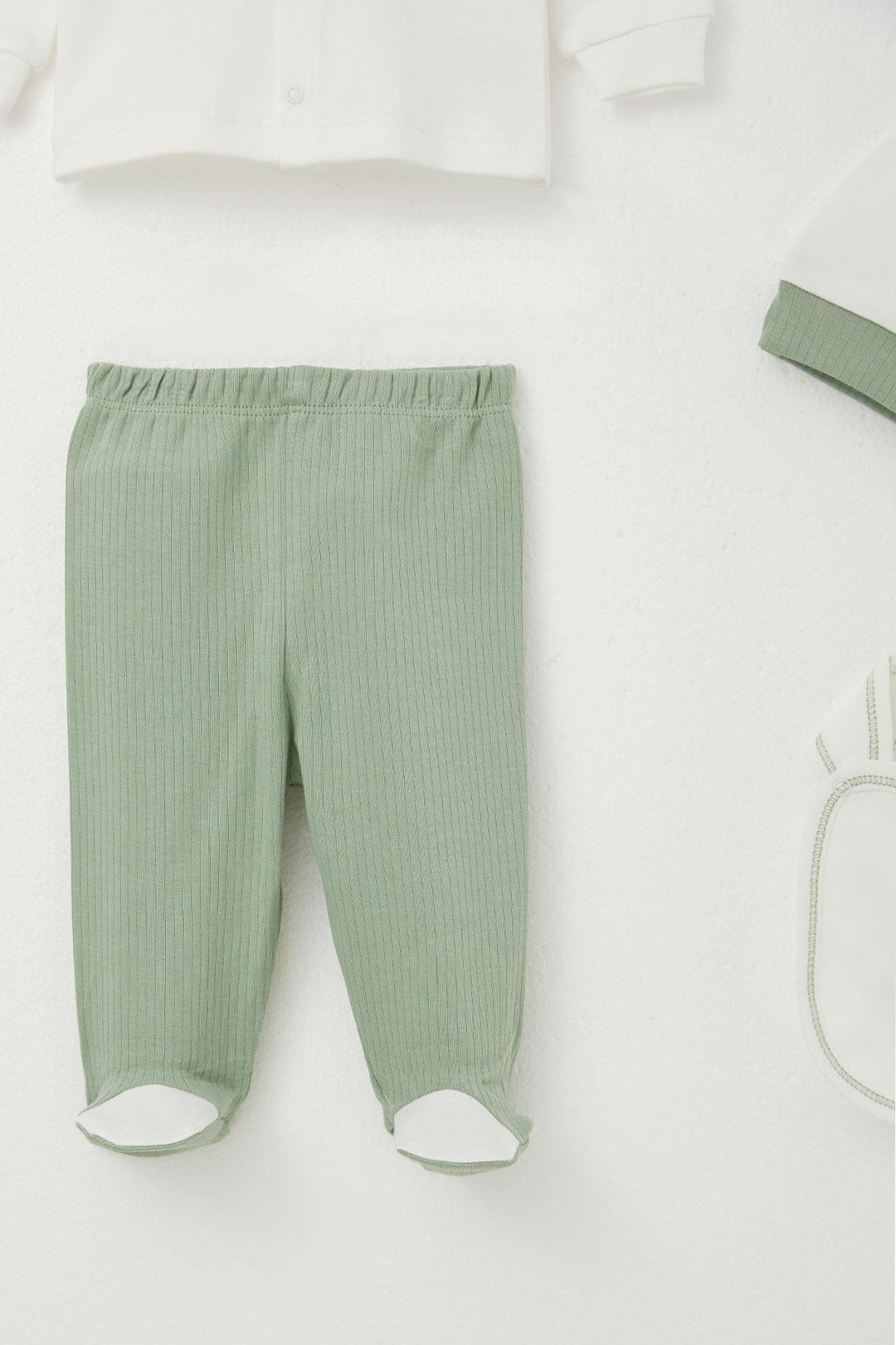 BRE Breeze Baby Boy Hospital Outfit 5 قطع سترة ربطة عنق ثابتة 0-3 أشهر، أخضر نعناعي - Coyula