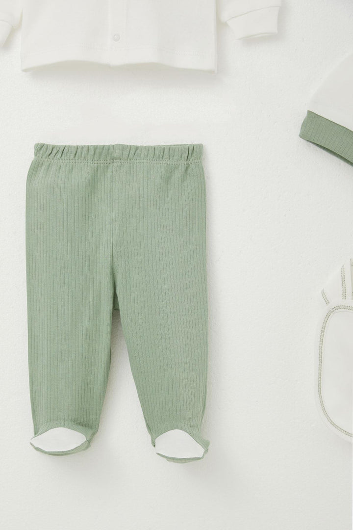 BRE Breeze Baby Boy Hospital Outfit 5 قطع سترة ربطة عنق ثابتة 0-3 أشهر، أخضر نعناعي - Coyula