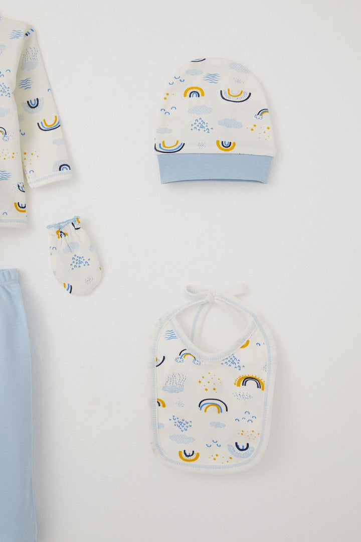 BRE Breeze Baby Boy Hospital Outfit 5 Piece Rainbow Sparkle 0-3 Months, White - Aalen