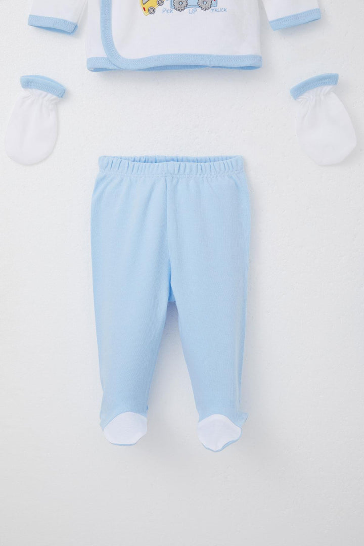 BRE Breeze Baby Boy Hospital Outfit 5 Piece Cute Little Car Rescuer 0-3 Months, Ecru - Schaumburg