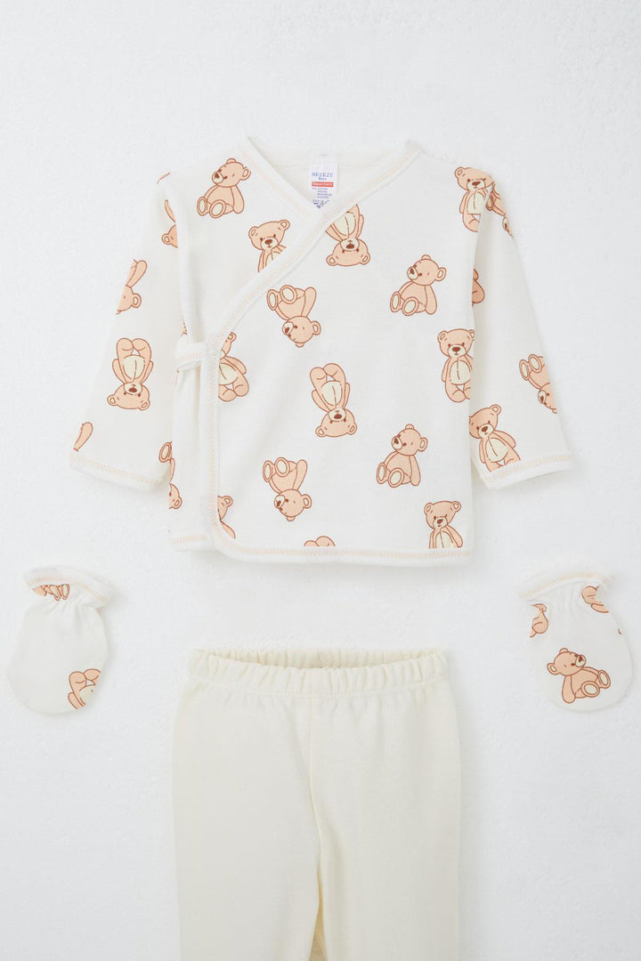 BRE Breeze Baby Boy Hospital Outfit 5-Piece Toy Bear Patterned 0-3 Months, White - Valle de Bravo