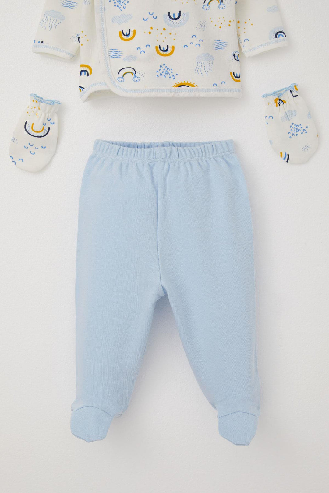 BRE Breeze Baby Boy Hospital Outfit 5 Piece Rainbow Sparkle 0-3 Months, White - Aalen