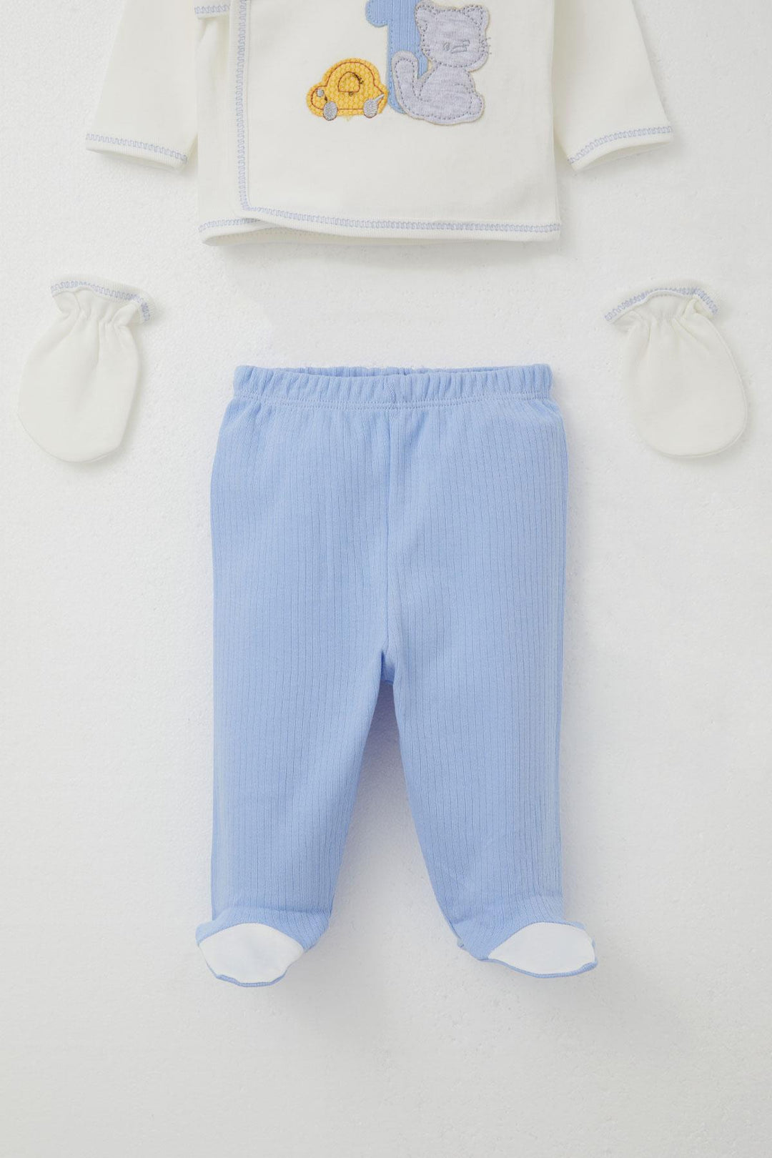 BRE Breeze Baby Boy Hospital Exit 5-Piece Patin Car Adventure 0-3 Months, White - Castelo Branco