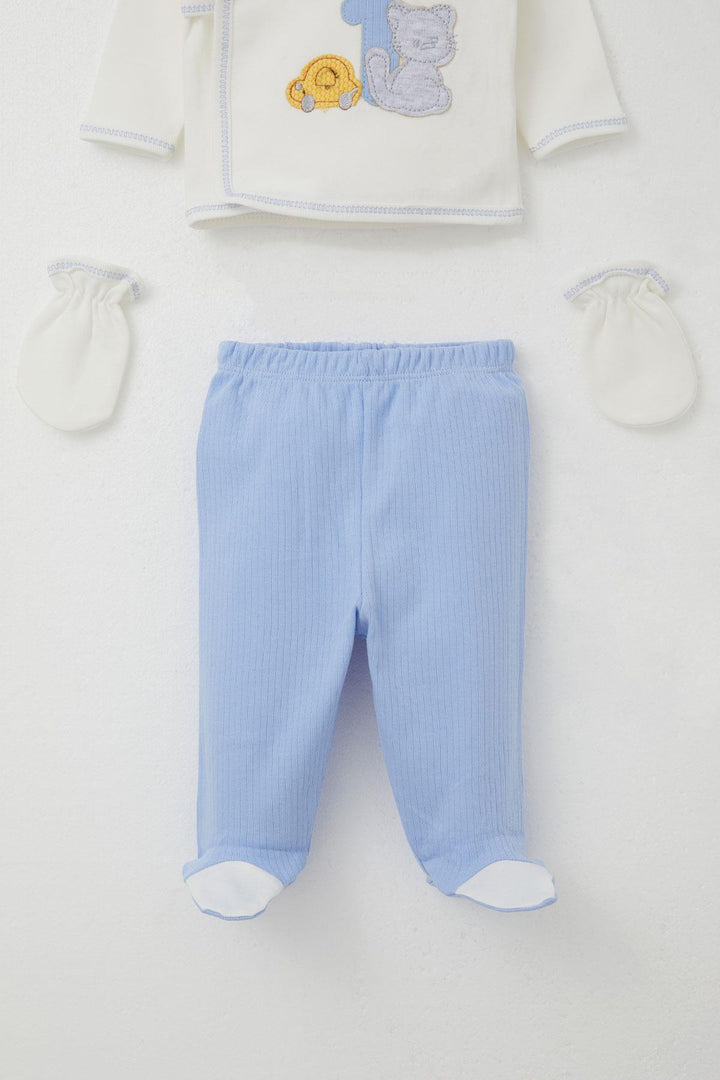 BRE Breeze Baby Boy Hospital Exit 5-Piece Patin Car Adventure 0-3 Months, White - Castelo Branco
