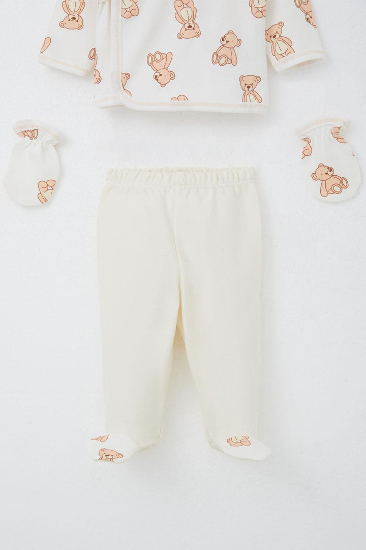BRE Breeze Baby Boy Hospital Outfit 5-Piece Toy Bear Patterned 0-3 Months, White - Valle de Bravo
