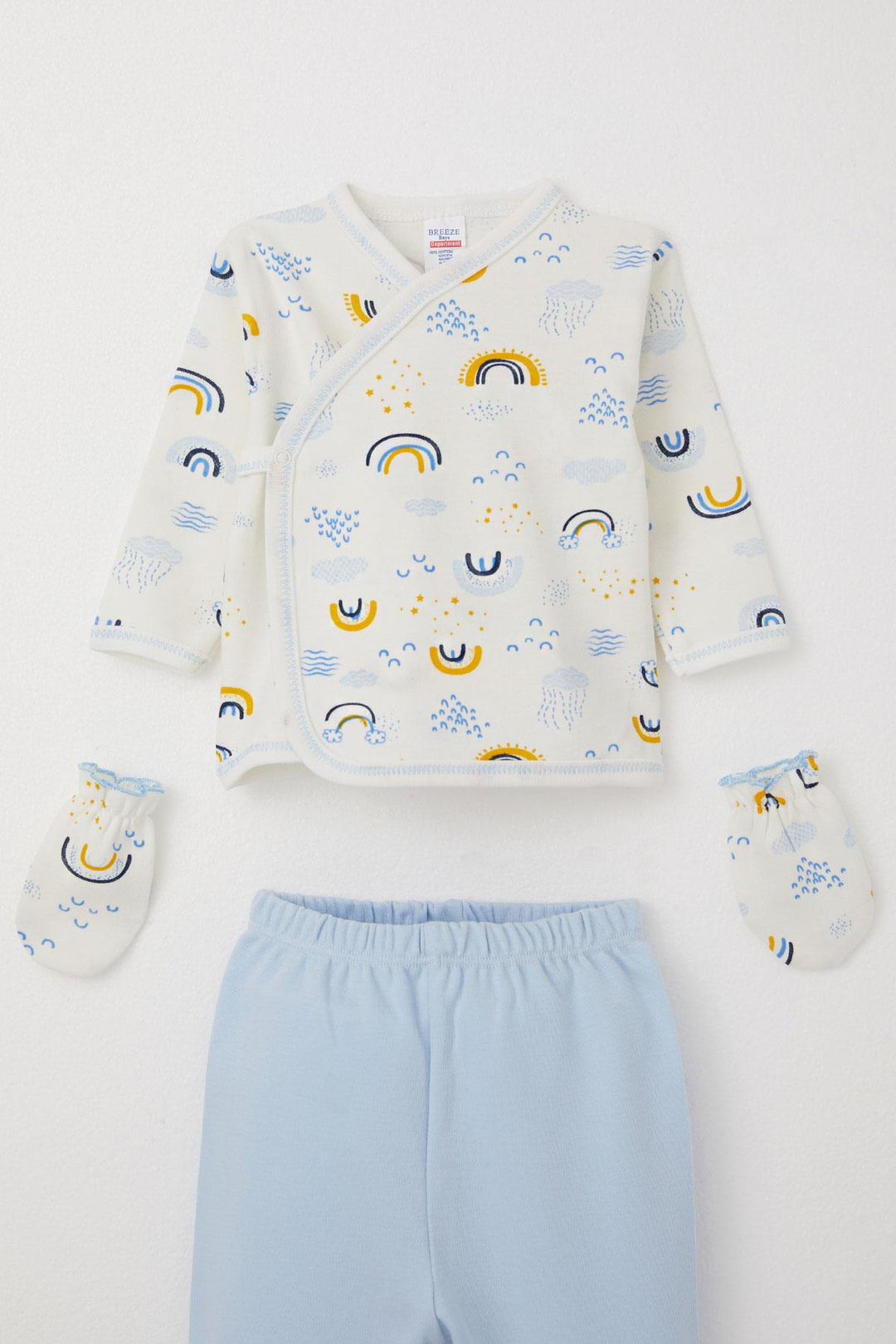 BRE Breeze Baby Boy Hospital Outfit 5 Piece Rainbow Sparkle 0-3 Months, White - Aalen