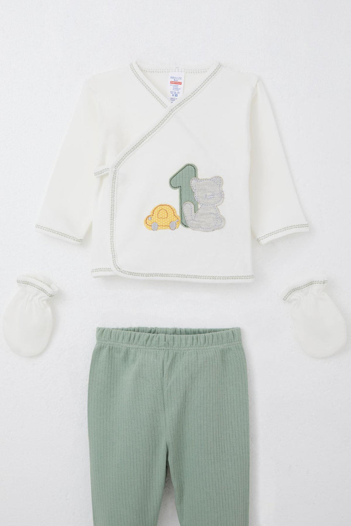 BRE Breeze Baby Boy Hospital Exit 5-Piece Patin Car Adventure 0-3 Months, Ecru - Greenacres