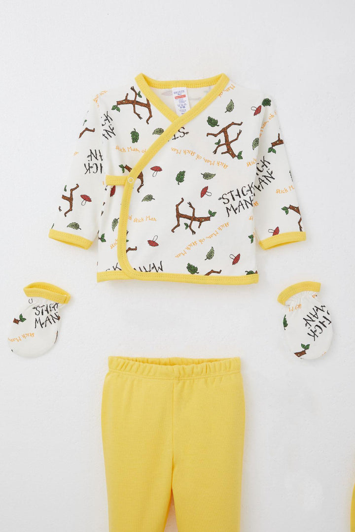 BRE Breeze Baby Boy Hospital Outfit 5 Piece Tree Man Patterned 0-3 Months, White - Danville