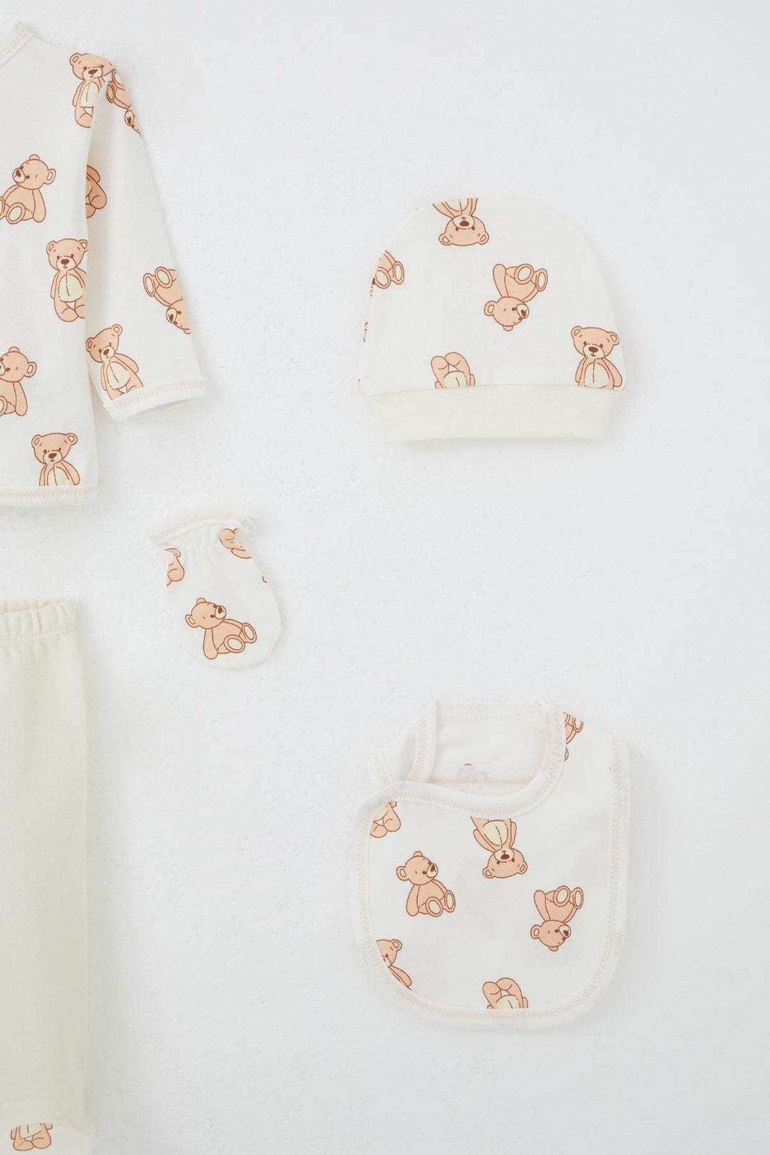 BRE Breeze Baby Boy Hospital Outfit 5-Piece Toy Bear Patterned 0-3 Months, White - Valle de Bravo