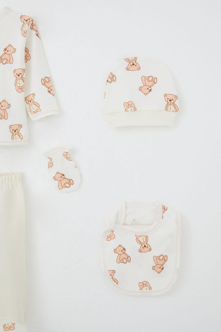 BRE Breeze Baby Boy Hospital Outfit 5-Piece Toy Bear Patterned 0-3 Months, White - Valle de Bravo
