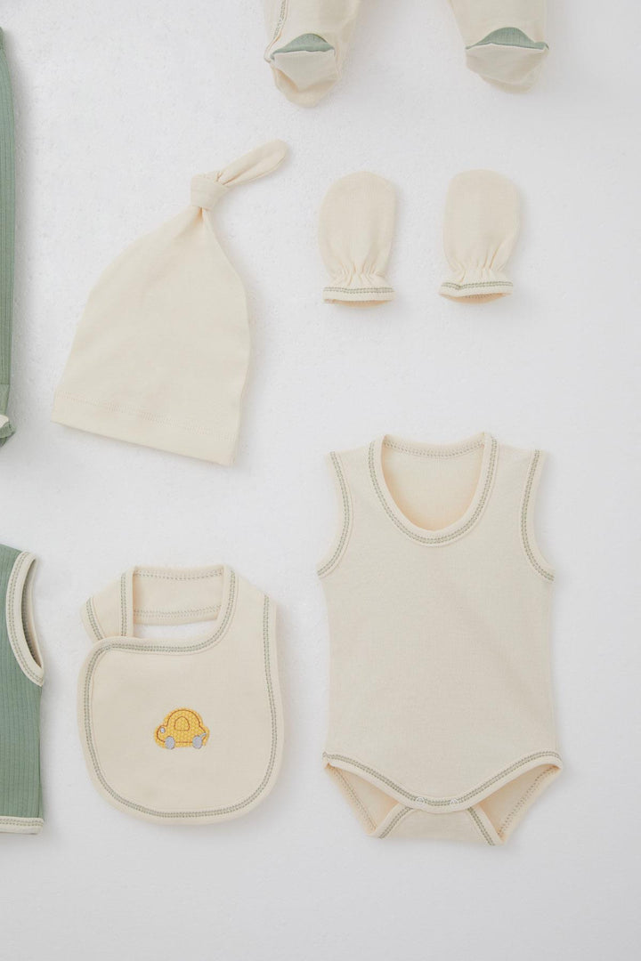 BRE Breeze Baby Boy Hospital Exit 8 Piece Skating Car Adventure 0-3 Months, Cream - Newton