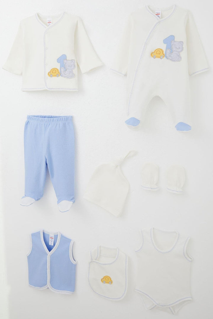 BRE Breeze Baby Boy Hospital Exit 8 Piece Patin Car Adventure 0-3 Months, White - Middletown