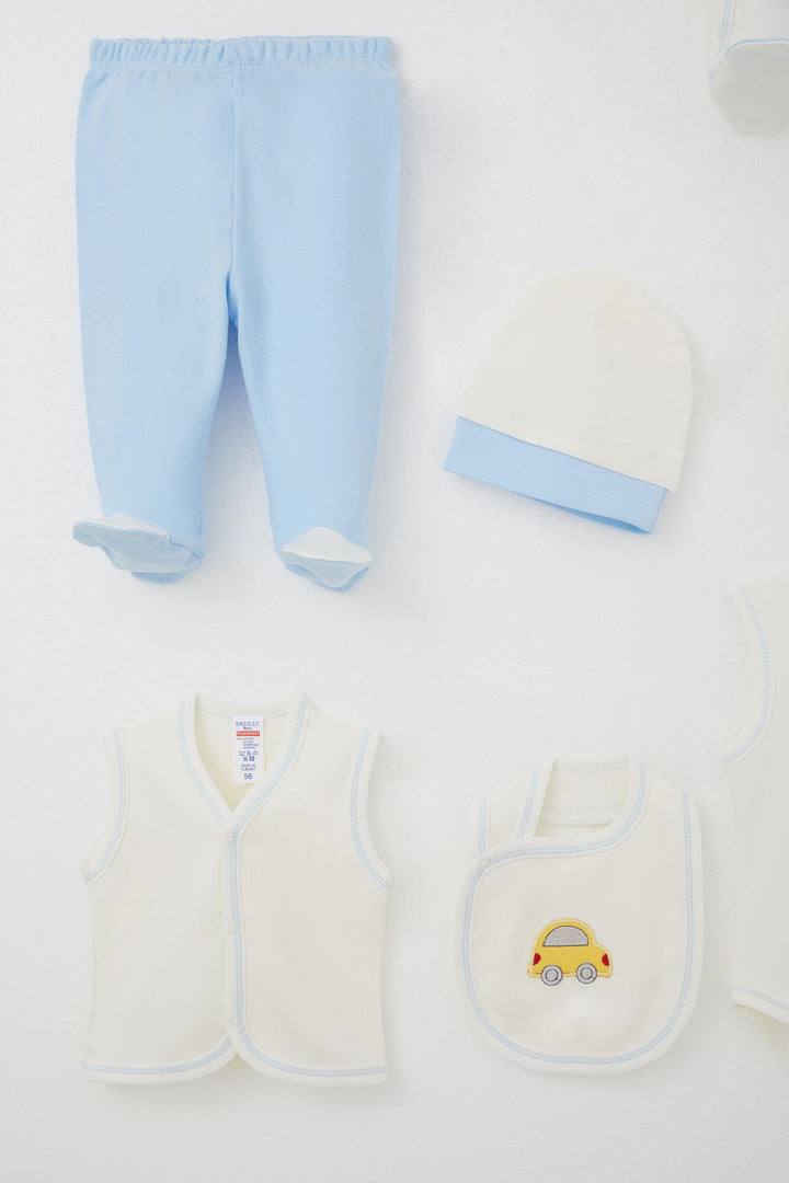 BRE Breeze Baby Boy Hospital Outfit 8 Piece Cute Little Tow Truck 0-3 Months, White - Norristown