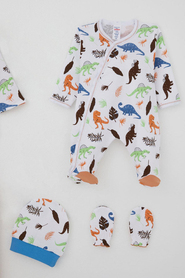 BRE Breeze Baby Boy Hospital Outfit 8 Piece Dinosaur Kingdom 0-3 Months, White - Dornbirn