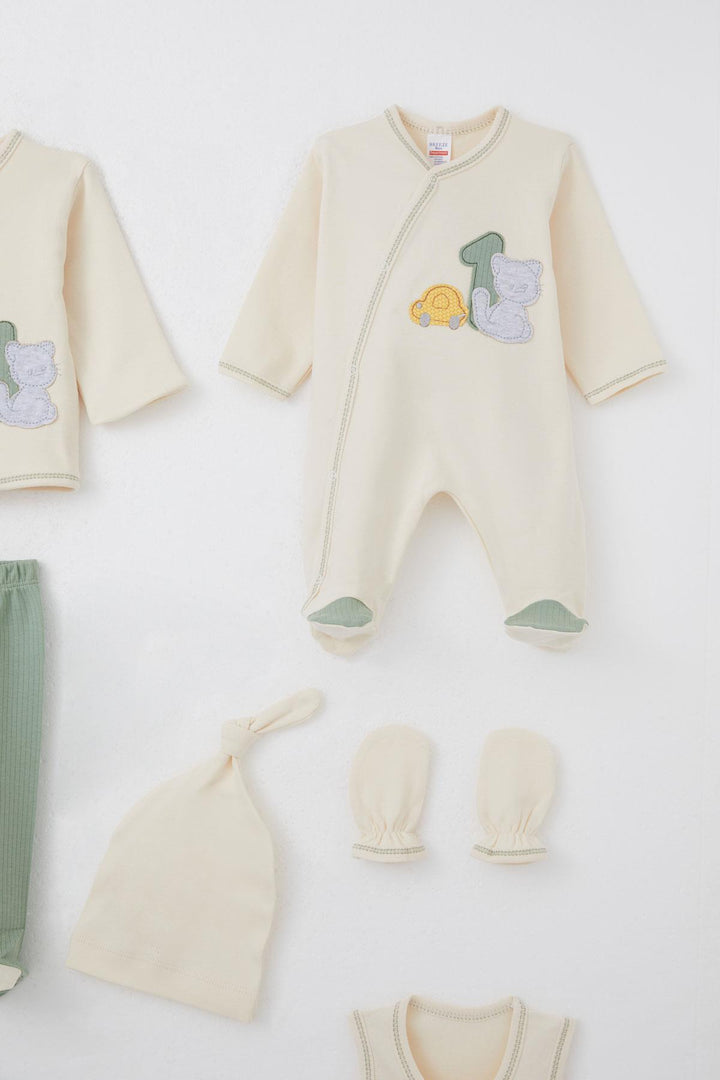 BRE Breeze Baby Boy Hospital Exit 8 Piece Skating Car Adventure 0-3 Months, Cream - Newton