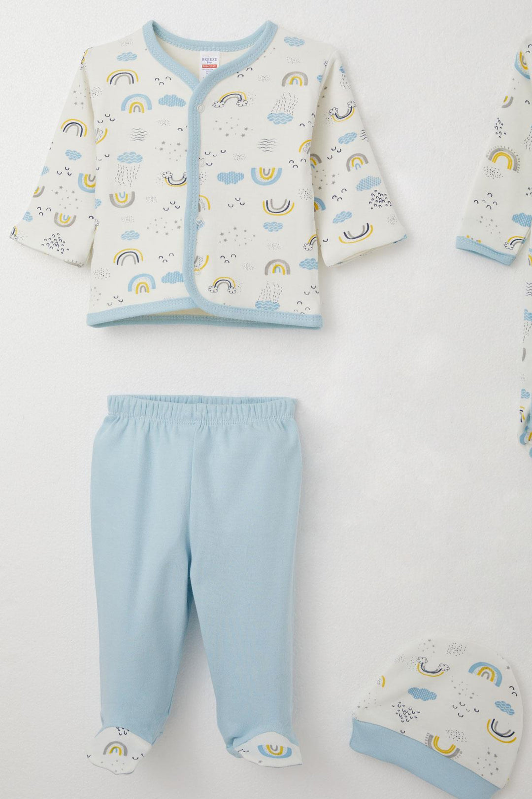 BRE Breeze Baby Boy Hospital Outfit 8 Piece Sky Themed 0-3 Months, White - Minsk
