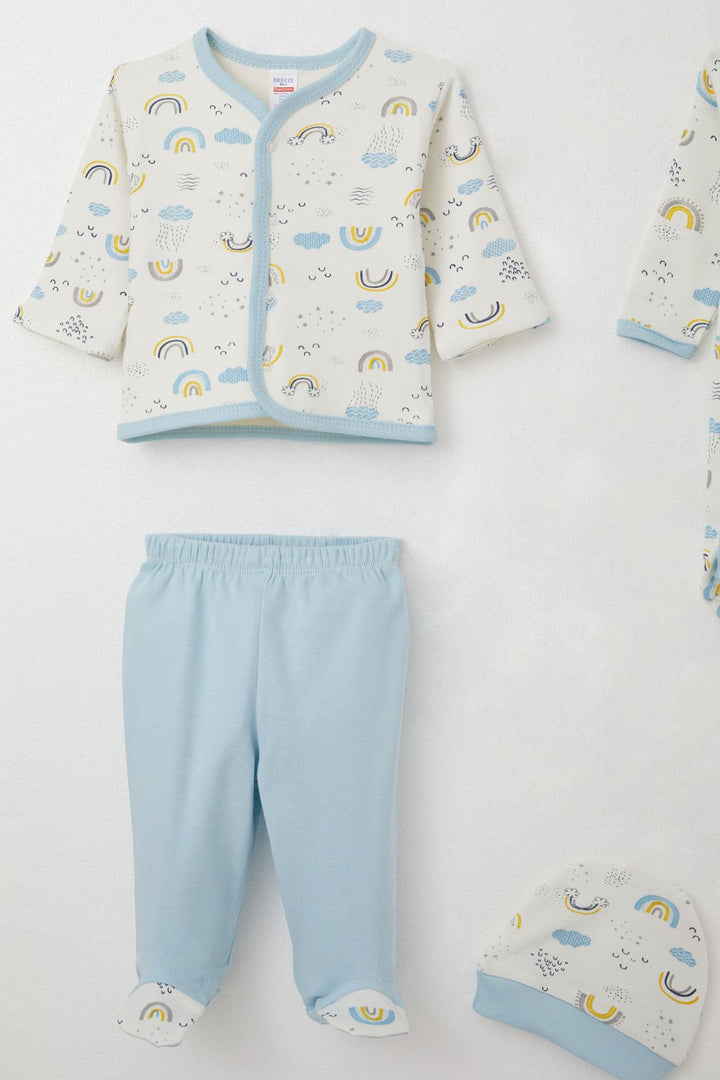 BRE Breeze Baby Boy Hospital Outfit 8 Piece Sky Themed 0-3 Months, White - Minsk