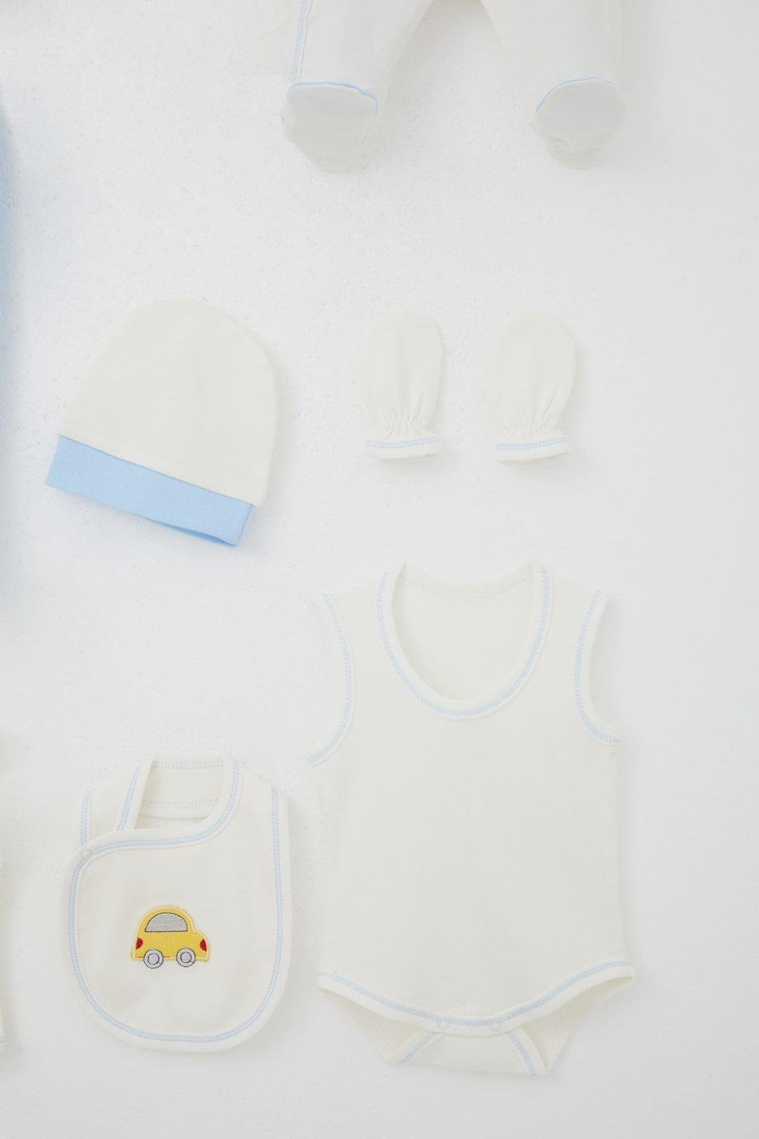 BRE Breeze Baby Boy Hospital Outfit 8 Piece Cute Little Tow Truck 0-3 Months, White - Norristown