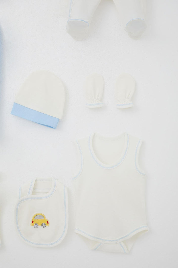 BRE Breeze Baby Boy Hospital Outfit 8 Piece Cute Little Tow Truck 0-3 Months, White - Norristown