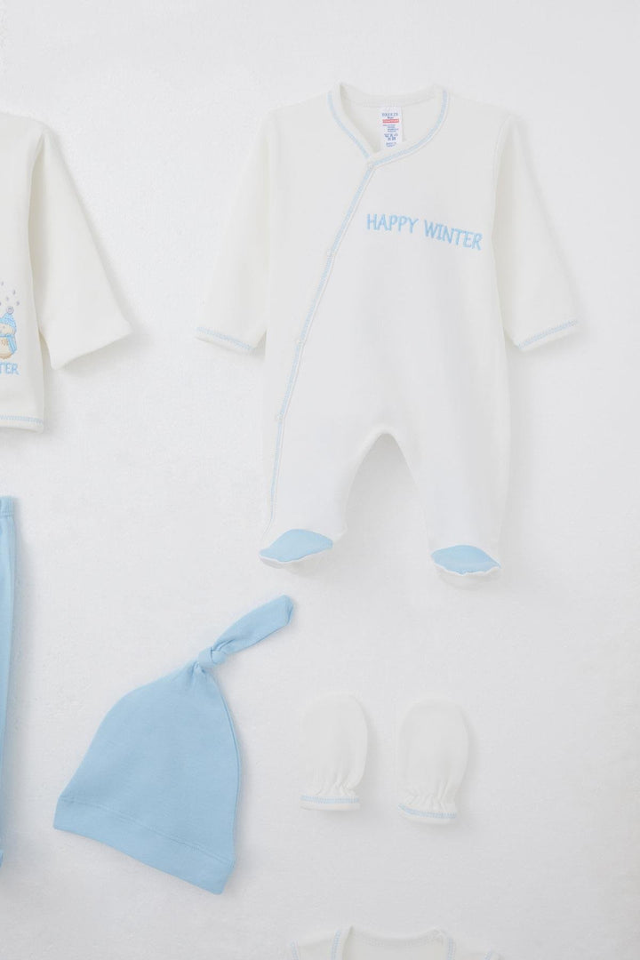 BRE Breeze Baby Boy Hospital Outfit 8 Piece Winter Themed Snowman Family 0-3 Months, White - Horad Zhodzina