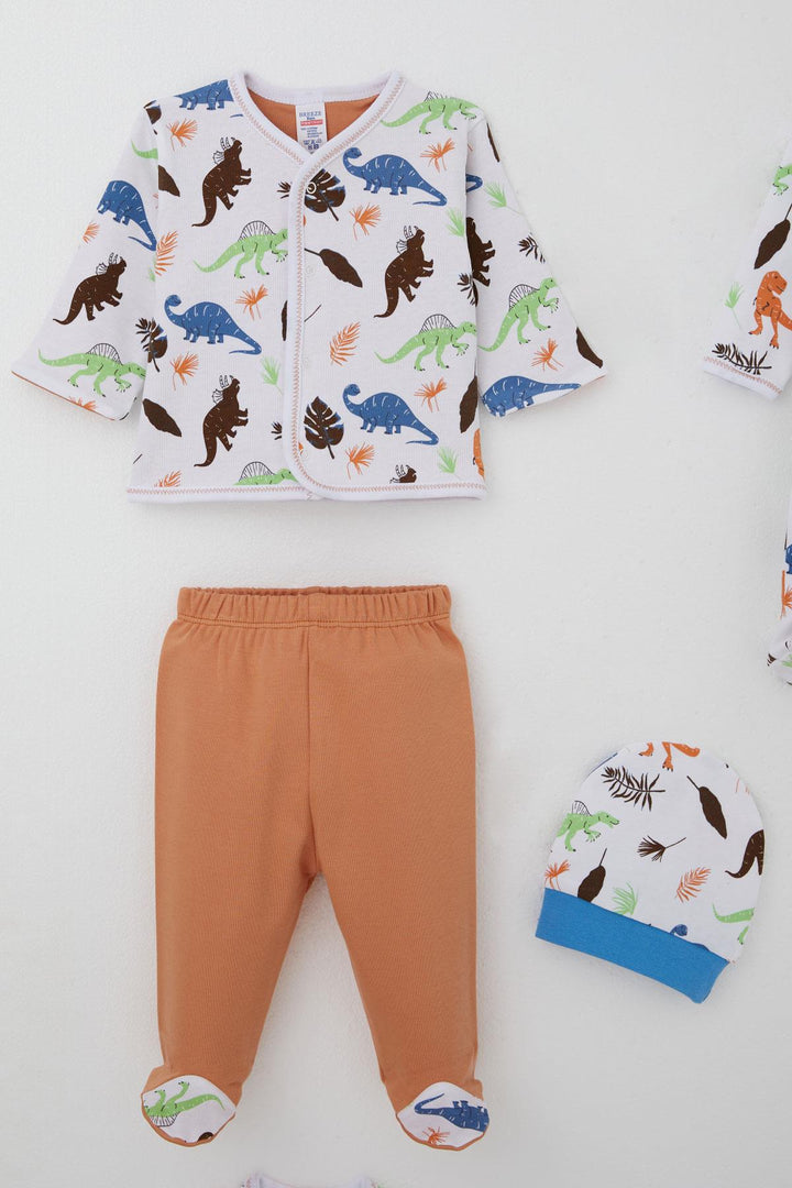 BRE Breeze Baby Boy Hospital Outfit 8 Piece Dinosaur Kingdom 0-3 Months, White - Kryvyi Rih