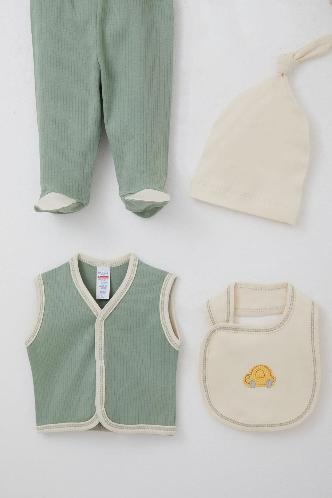 BRE Breeze Baby Boy Hospital Exit 8 Piece Skating Car Adventure 0-3 Months, Cream - Newton