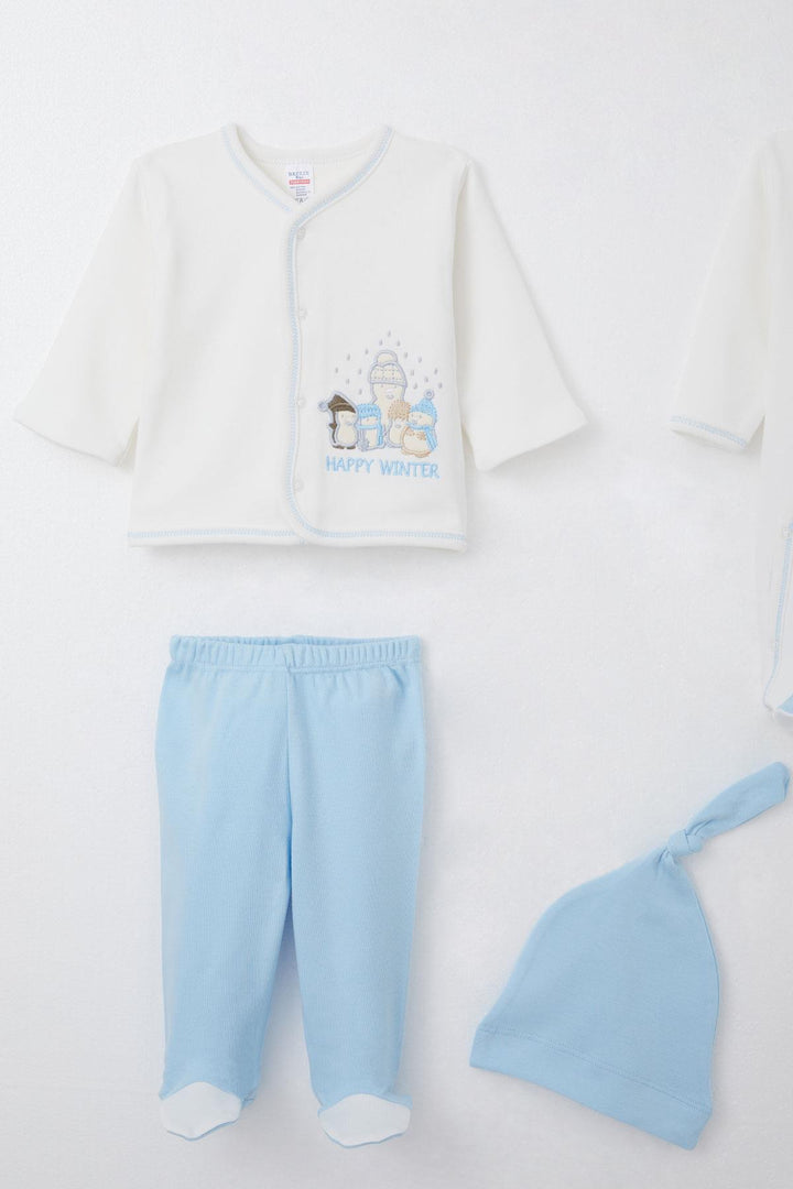 BRE Breeze Baby Boy Hospital Outfit 8 Piece Winter Themed Snowman Family 0-3 Months, White - Horad Zhodzina