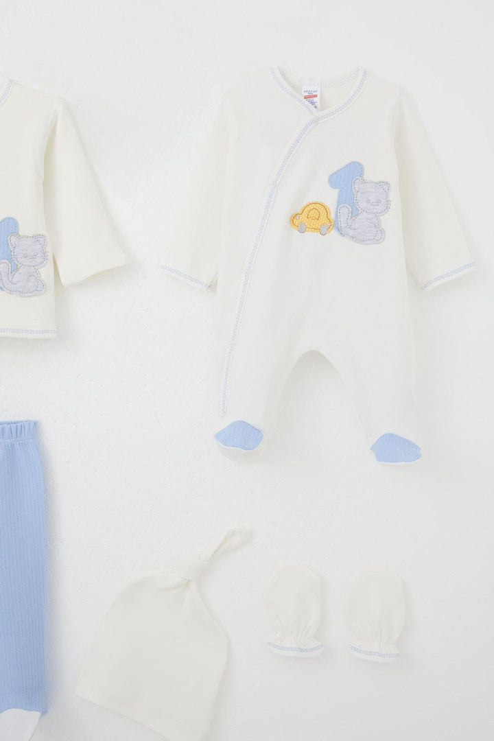 BRE Breeze Baby Boy Hospital Exit 8 Piece Patin Car Adventure 0-3 Months, White - Middletown