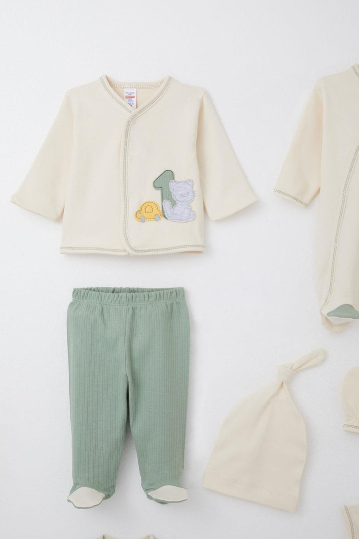 BRE Breeze Baby Boy Hospital Exit 8 Piece Skating Car Adventure 0-3 Months, Cream - Newton