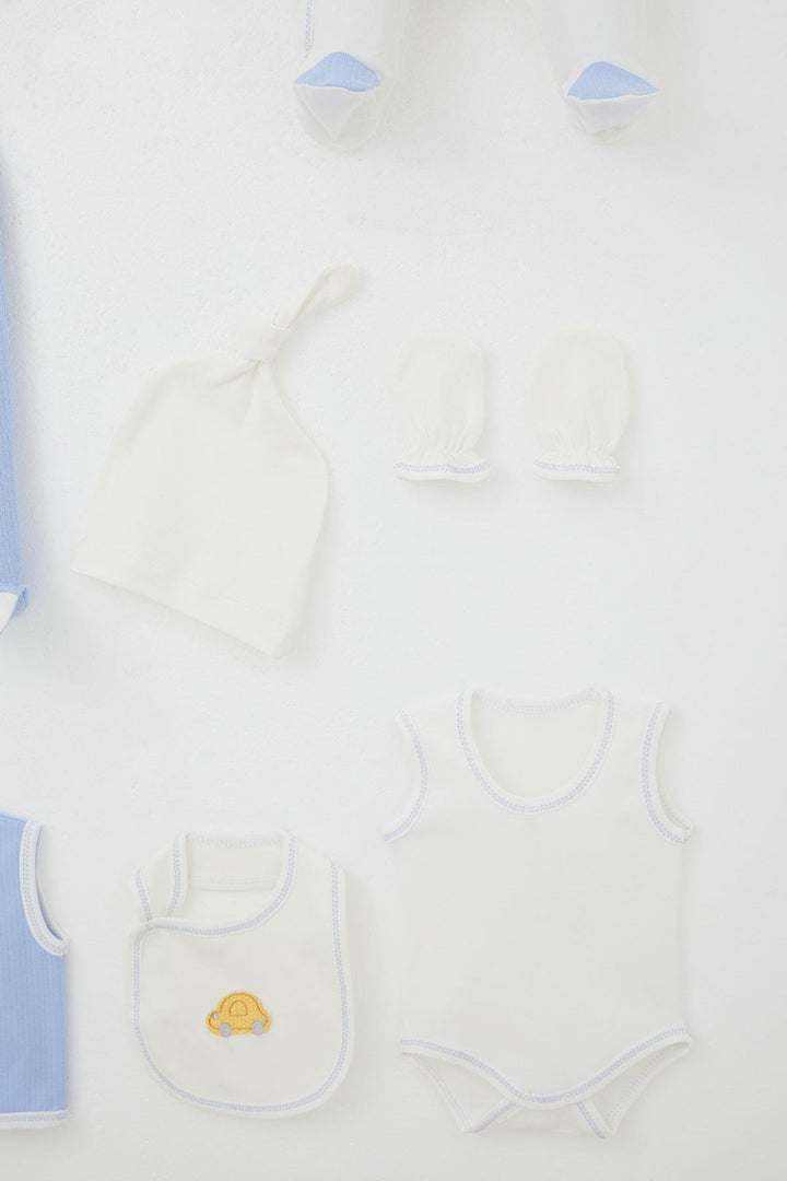 BRE Breeze Baby Boy Hospital Exit 8 Piece Patin Car Adventure 0-3 Months, White - Middletown