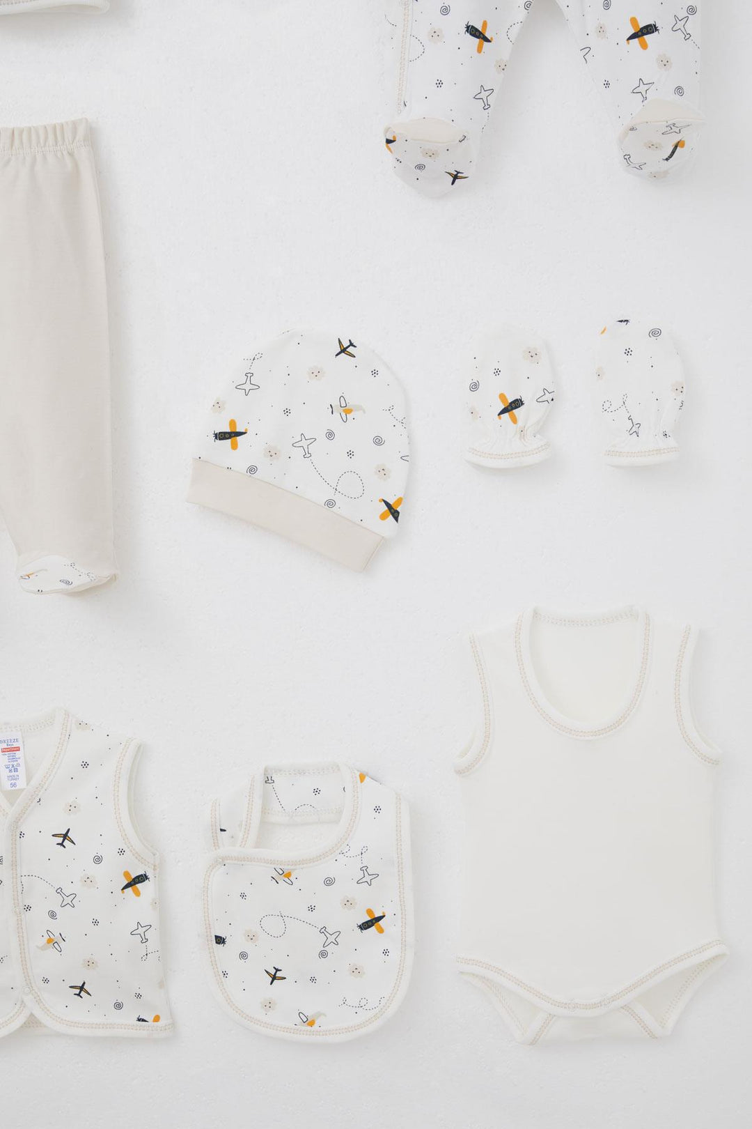 BRE Breeze Baby Boy Hospital Outfit 8 Piece Sky Explorer 0-3 Months, Ecru - Oakland