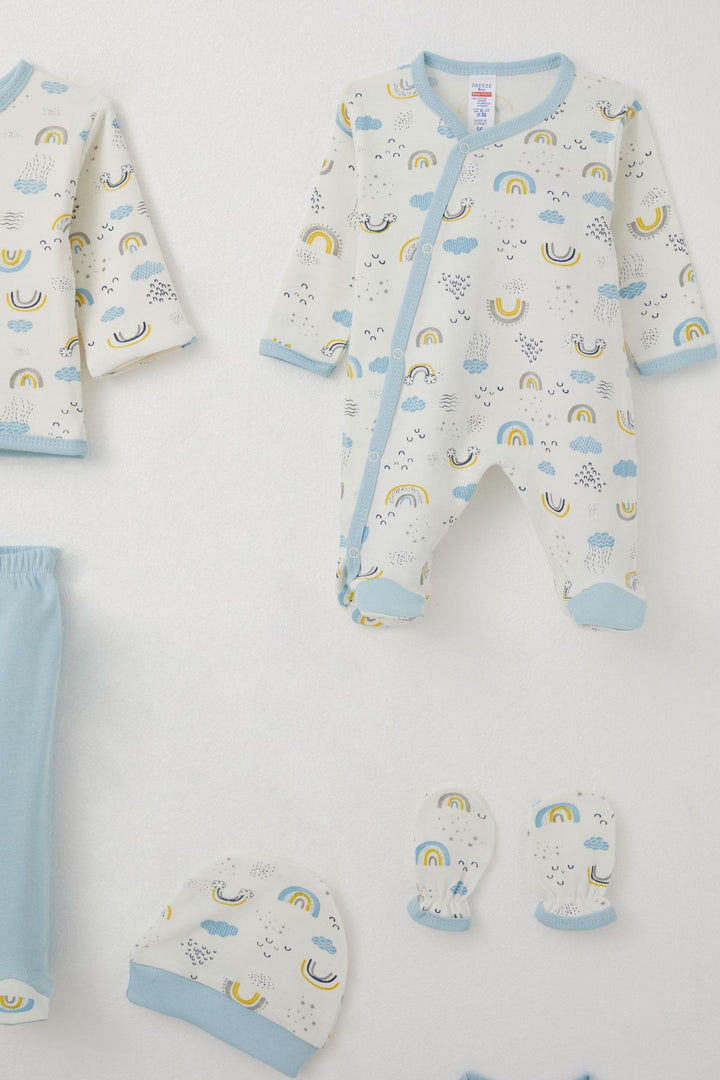 BRE Breeze Baby Boy Hospital Outfit 8 Piece Sky Themed 0-3 Months, White - Minsk