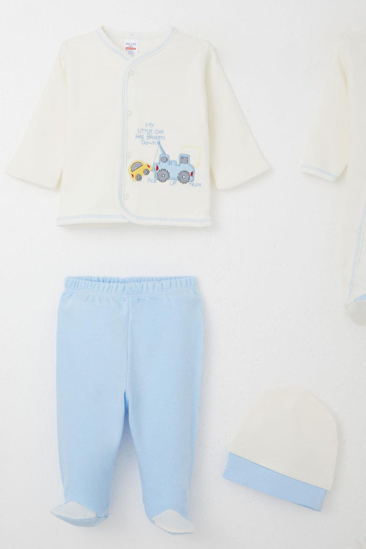 BRE Breeze Baby Boy Hospital Outfit 8 Piece Cute Little Tow Truck 0-3 Months, White - Norristown