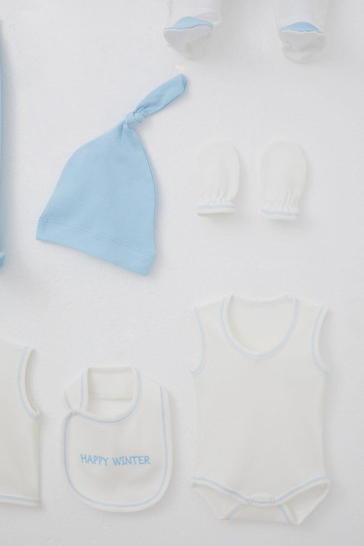 BRE Breeze Baby Boy Hospital Outfit 8 Piece Winter Themed Snowman Family 0-3 Months, White - Horad Zhodzina