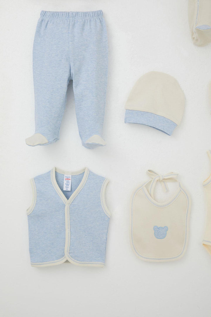 BRE Breeze Baby Boy Hospital Outfit 8 Piece & Heart Embroidered 0-3 Months, Cream - Angoulême