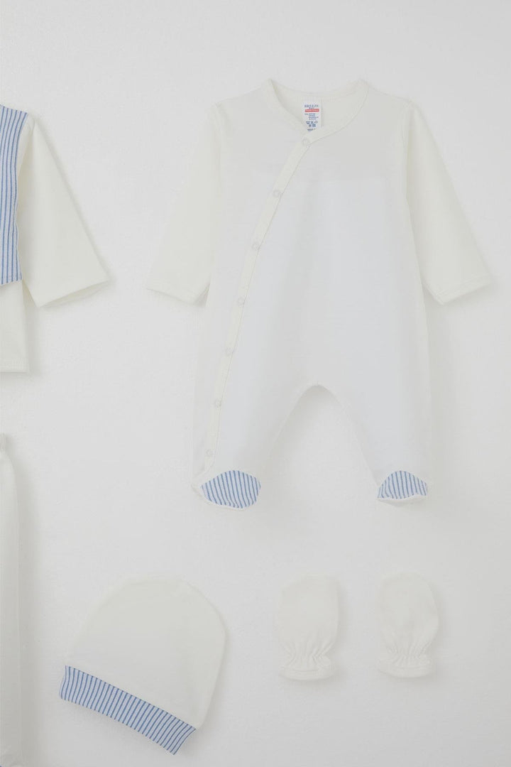 BRE Breeze Erkek Bebek Hastane Çıkışı 8 Li Sabit Papyonlu Yelekli 0-3 Ay, Ekru - Noordwijk