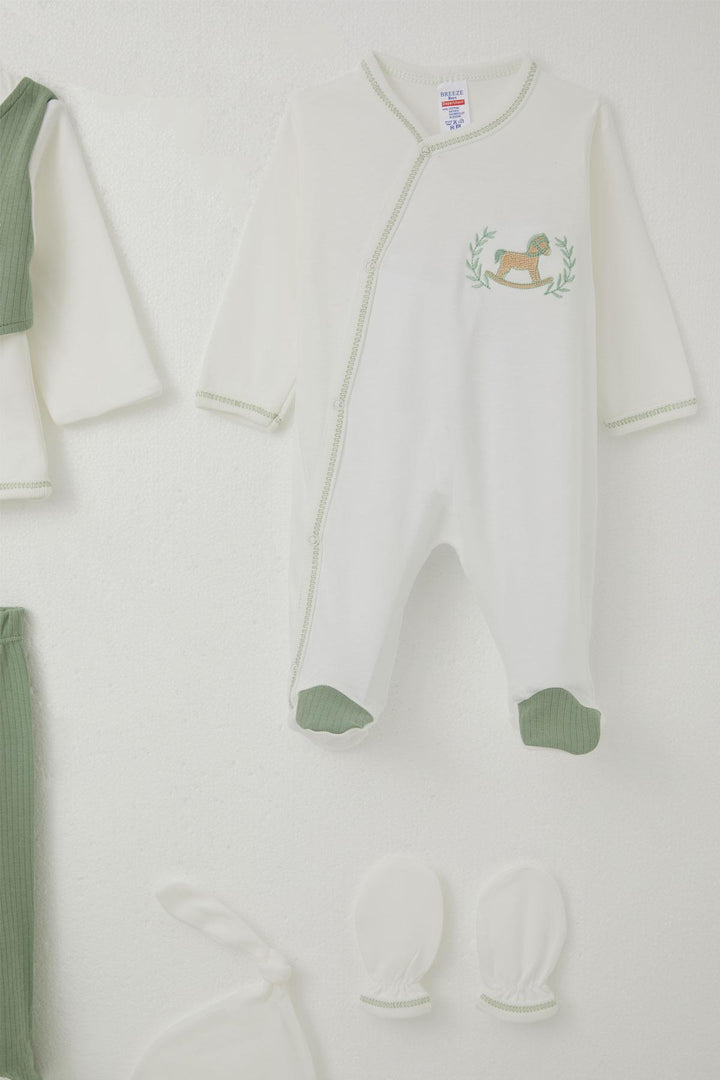 BRE Breeze Baby Boy Hospital Outfit 8 قطع سترة ربطة عنق ثابتة 0-3 أشهر، إكرو - توتنهام