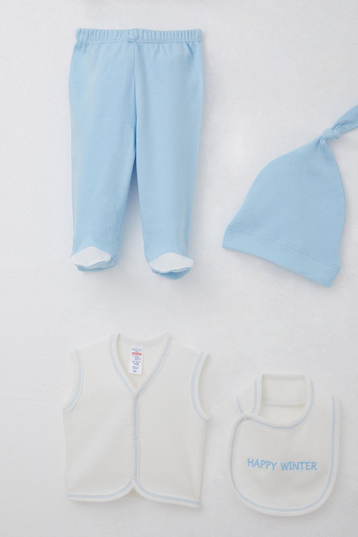 BRE Breeze Baby Boy Hospital Outfit 8 Piece Winter Themed Snowman Family 0-3 Months, White - Horad Zhodzina