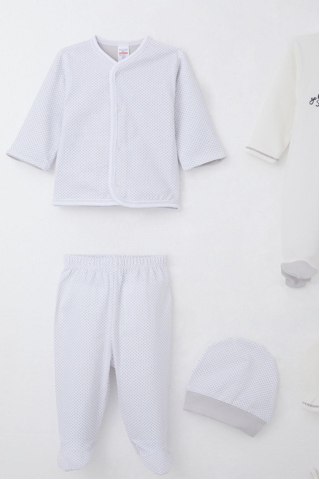 BRE Breeze Baby Boy Hospital Outfit 8 Piece Sailboat Cross-Stitch Embroidered 0-3 Months, Ecru - Thornton Heath