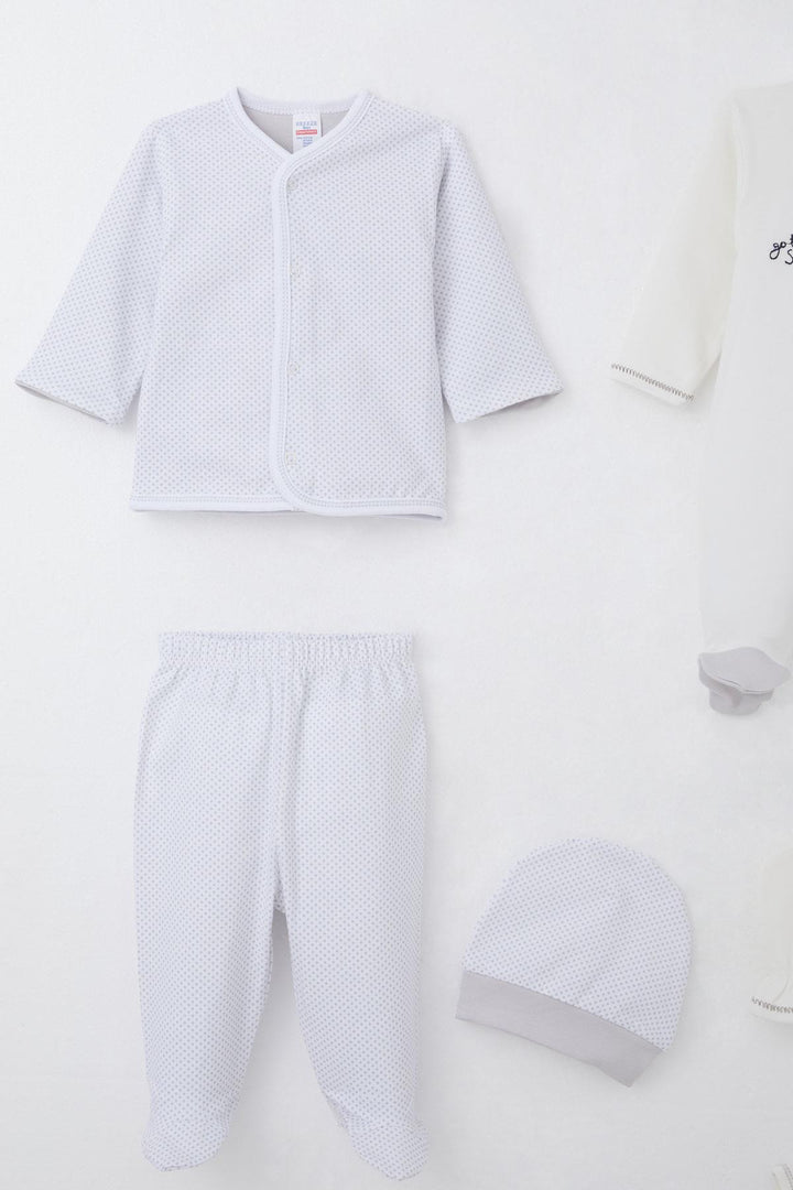 BRE Breeze Baby Boy Hospital Outfit 8 Piece Sailboat Cross-Stitch Embroidered 0-3 Months, Ecru - Thornton Heath