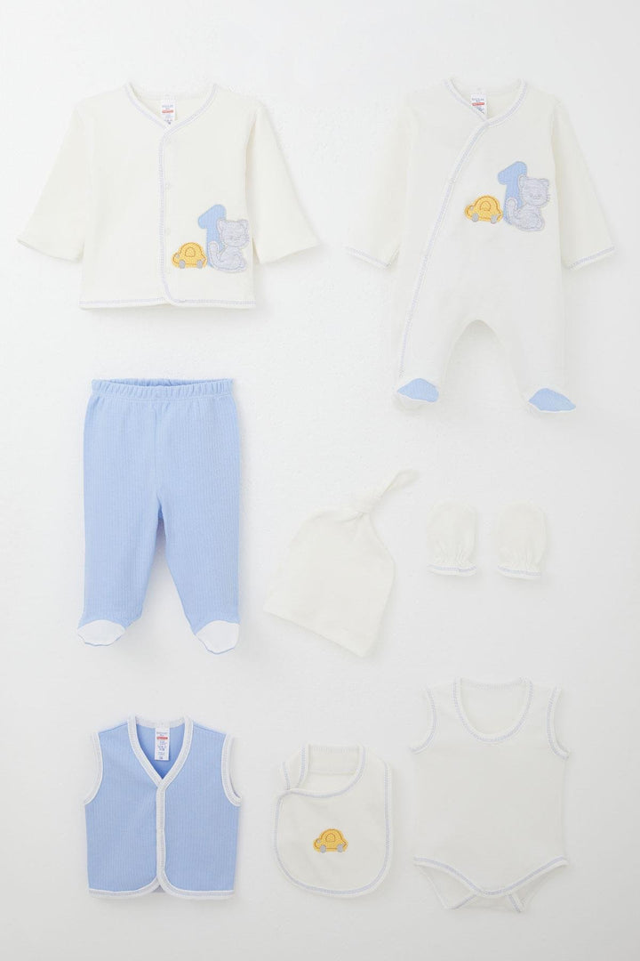 BRE Breeze Baby Boy Hospital Exit 8 Piece Patin Car Adventure 0-3 Months, White - Middletown