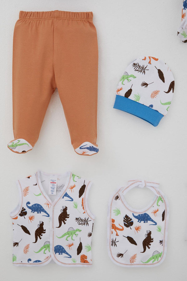 BRE Breeze Baby Boy Hospital Outfit 8 Piece Dinosaur Kingdom 0-3 Months, White - Dornbirn