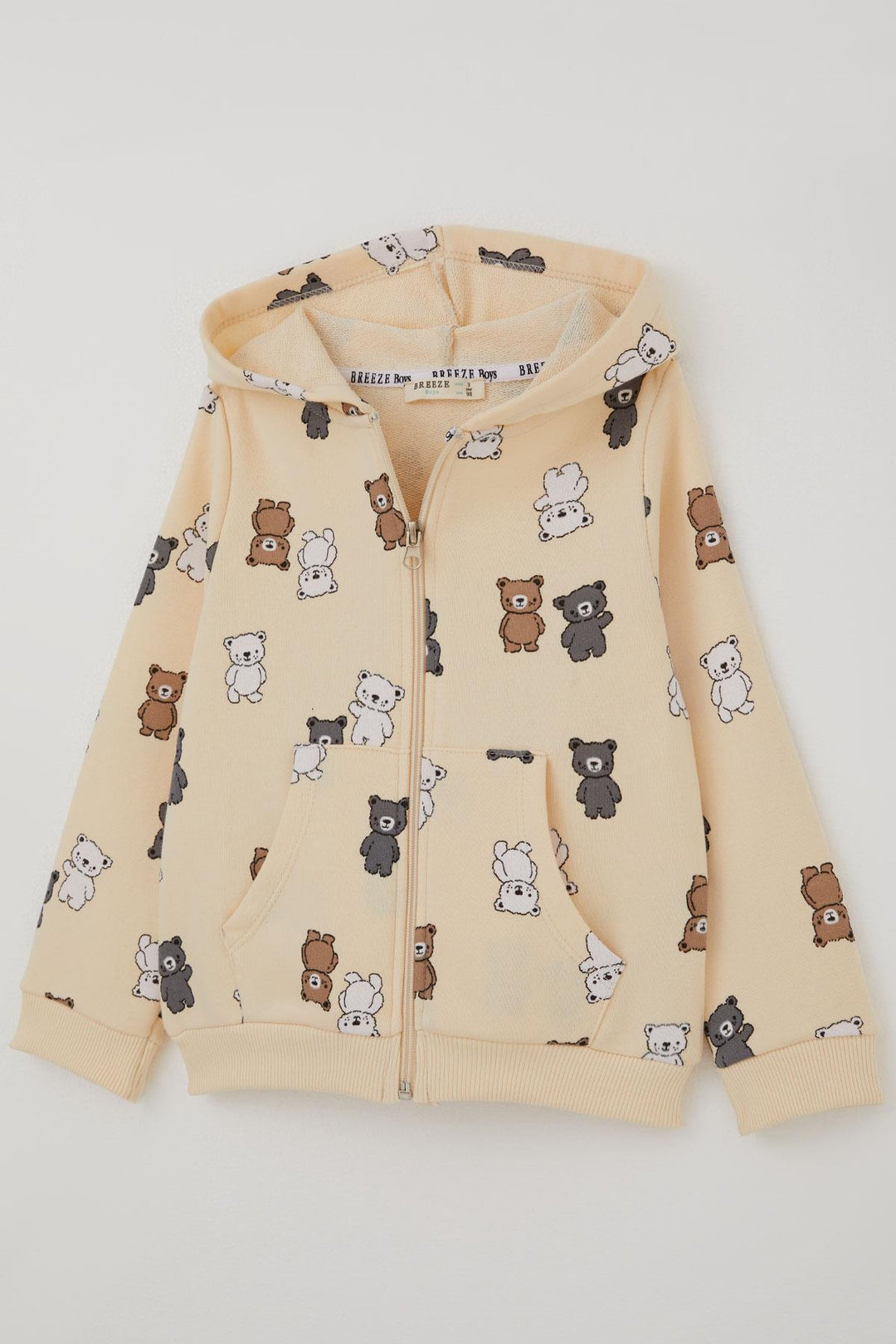 BRE Breeze Baby Boy Cardigan Cute Colorful Baby Bear Patterned 9 Months-3 Years, Cream - Chalkída