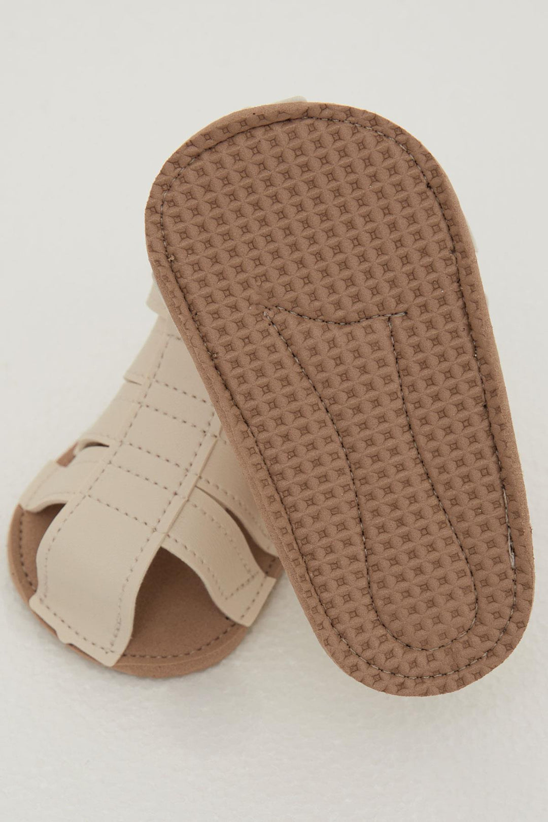 BRE Breeze Baby Boy Nubuck Sandals with Velcro, Size 189, Cream - Warrington