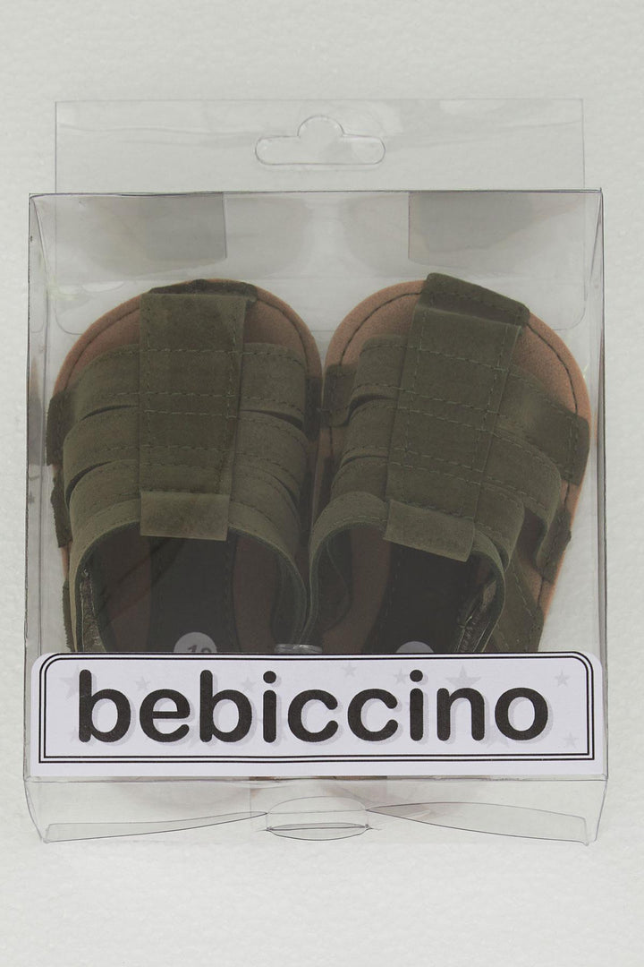 BRE Breeze Baby Boy Nubuck Sandals with Velcro, Size 189, Dark Khaki Green. - Ciudad Lázaro Cárdenas