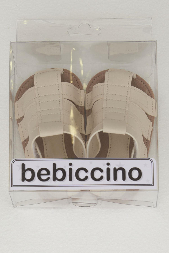 BRE Breeze Baby Boy Nubuck Sandals with Velcro, Size 189, Cream - Warrington