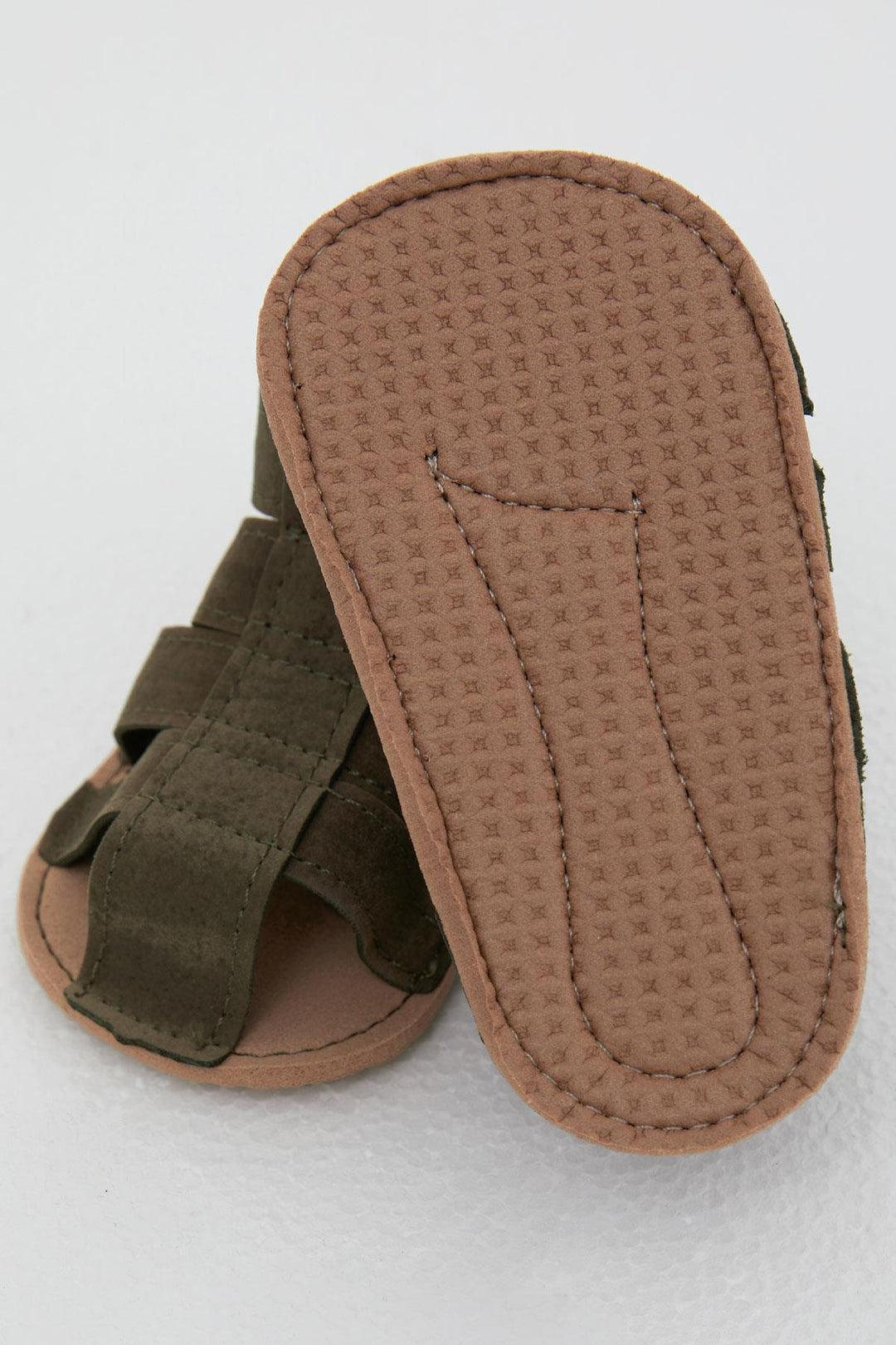 BRE Breeze Baby Boy Nubuck Sandals with Velcro, Size 189, Dark Khaki Green. - Ciudad Lázaro Cárdenas