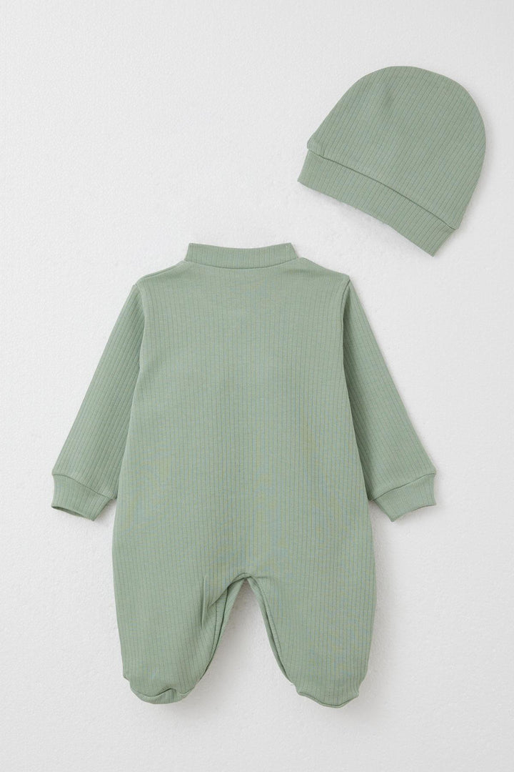 BRE Breeze Baby Boy Footed Romper with Car Embroidery 0-6 Months, Mint Green - Dartford